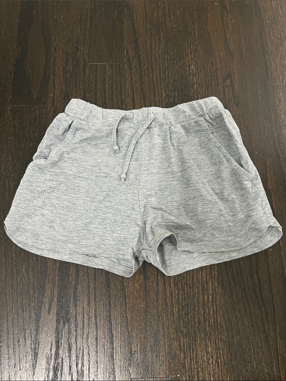 Kids Gray Drawstring Knit Shorts with Pockets